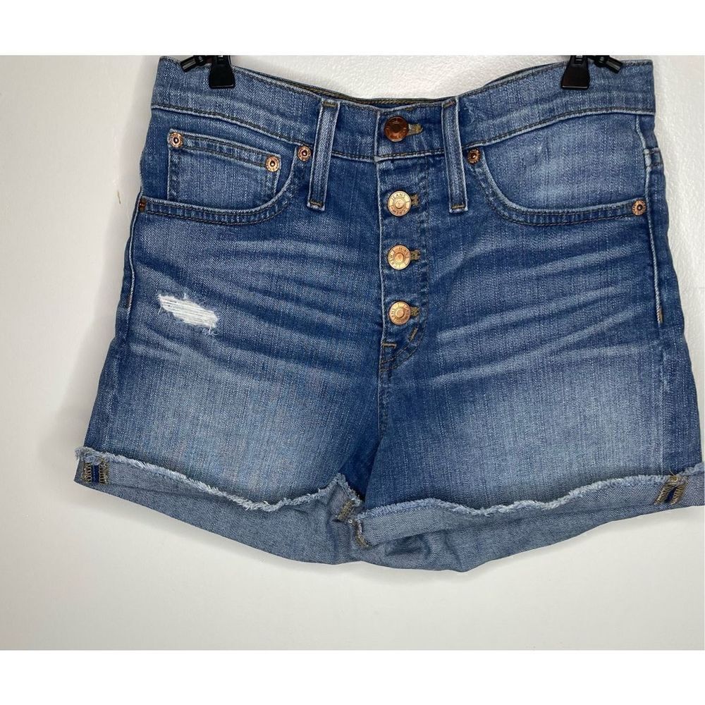 J.Crew High-rise denim short with exposed button fly - Picture 2 of 5
